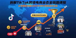 拆解TikTok跨境电商业态全链路课程：从亏损到月销2000万GMV的实战方法论-网创资源站