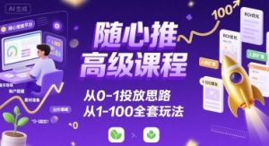 随心推高级课程，从0-1投放思路，也有从1-100的全套玩法-网创资源站