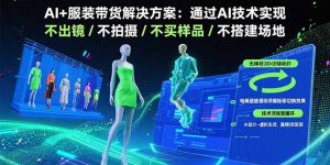 AI+服装带货解决方案：通过AI技术实现 不出镜/不拍摄/不买样品/不搭建场地-网创资源站