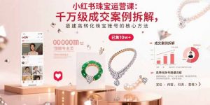 小红书珠宝运营课：千万级成交案例拆解，搭建高转化珠宝账号的核心方法-网创资源站