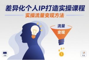 差异化个人IP打造实操课程，实操流量变现方法-网创资源站
