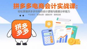 拼多多电商会计实战课：轻松掌握拼多多特有的会计逻辑与数据分析能力-网创资源站