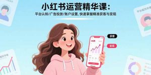小红书运营精华课：平台认知/广告投放/账户设置,快速掌握精准获客与变现-网创资源站
