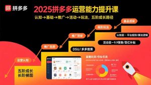 2025拼多多运营能力提升课：认知→基础→推广→活动→玩法，五阶成长路径-网创资源站
