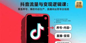 抖音流量与变现逻辑课：覆盖养号、爆款内容生产、直播间运营等全链路-网创资源站