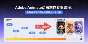 Adobe Animate动画制作专业课程：从软件安装到商业作品输出的全流程-网创资源站