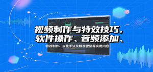 视频制作与特效技巧：软件操作、音频添加、特效制作、去重手法及精准营销等实用内容-网创资源站