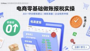 电商零基础做账报税实操快速上手，从0-1学会套账建立，做账准备，企业税务申报-网创资源站