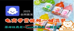 2025全网首发,电商带货视频一键混剪保姆级教程+Coze工作流一键生成-网创资源站