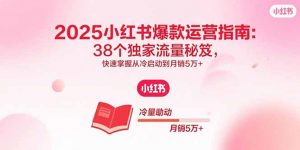 2025小红书爆款运营指南:38个独家流量秘笈,快速掌握从冷启动到月销5万+-网创资源站