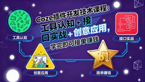 Coze插件开发技术课程:工具认知+接口实战+创意应用,学完即可接单赚钱-网创资源站