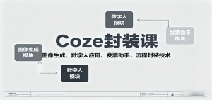 Coze封装课，图像生成、数字人应用、发票助手，流程封装技术-网创资源站