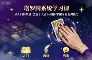 塔罗牌系统学习课,助你从入门到精通,塑造个人占卜风格,掌握专业咨询能力-网创资源站