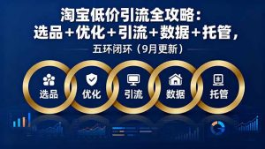 淘宝低价引流全攻略：选品＋优化＋引流＋数据＋托管，五环闭环(9月更新-网创资源站