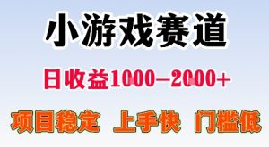 最新小游戏赛道，日收益1k-2k+，项目稳定上手快门槛低，在家就可以自己创业【揭秘】-网创资源站