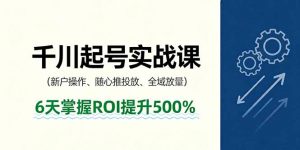 抖音千川起号实战课,新户操作,随心推投放,全域放量,6天掌握ROI提升500%-网创资源站
