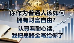 付费文章：你作为普通人该如何拥有财富自由？认真看耐心读，我把思路全写给你了-网创资源站