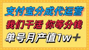 十月最强捡钱项目，支付宝分成代运营，我们干活，你等着分钱！单号月产…-网创资源站