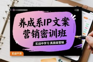 养成系IP文案营销密训班，实战中学习真高级营销-网创资源站