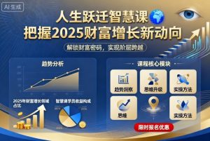 人生跃迁智慧课，把据2025财富增长新动向-网创资源站