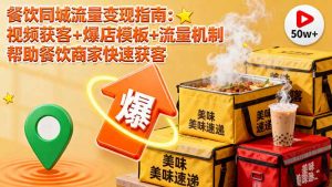 餐饮同城流量变现指南：视频获客+爆店模板+流量机制 帮助餐饮商家快速获客-网创资源站