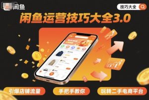闲鱼运营技巧大全3.0,引爆店铺流量,手把手教你玩转二手电商平台-网创资源站