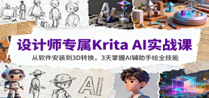 设计师专属Krita AI实战课：从软件安装到3D转换，3天掌握AI辅助手绘全技能-网创资源站