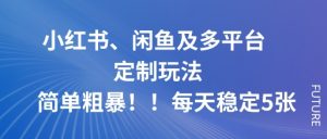 小红书、闲鱼及多平台定制玩法简单粗暴!每天稳定5张-网创资源站