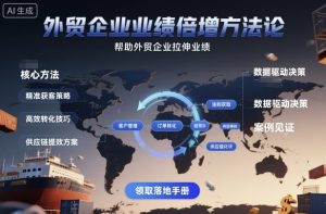 外贸企业业绩倍增方法论,帮助外贸企业拉伸业绩-网创资源站