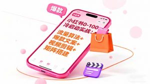 小红书0-100冷启动实战：流量算法+爆款选品+爆款文案+视频剪辑+矩阵搭建-网创资源站