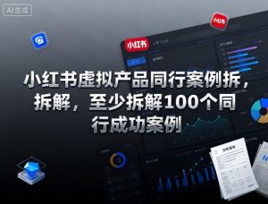 小红书虚拟产品同行案例拆解，至少拆解100个同行成功案例-网创资源站