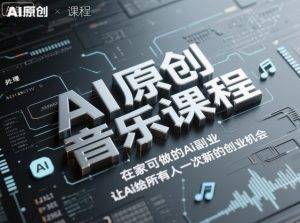 AI原创音乐课程，在家可做的Ai副业，让Ai给所有人一次新的创业机会-网创资源站