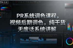 PR系统调色课程，视频后期调色，纯干货无废话系统讲解-网创资源站