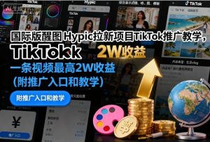 国际版醒图Hypic拉新项目TikTok推广教学,一条视频最高2W收益(附推广入口和教学)-网创资源站