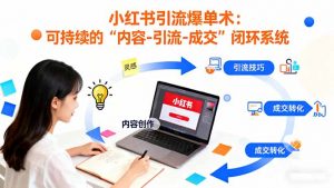 小红书引流爆单术：构建一套低成本 可持续的“内容-引流-成交”闭环系统-网创资源站