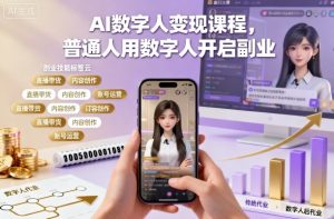 AI数字人变现课程，普通人用数字人开启副业-网创资源站