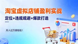 淘宝虚拟店铺盈利实战:定位+违规规避+爆款打造,月入过万很轻松!-网创资源站