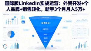 国际版LinkedIn实战运营：外贸开发+个人品牌+销售转化，新手3个月月入5万+-网创资源站