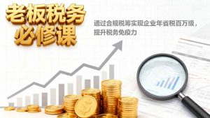 老板税务必修课,通过合规税筹实现企业年省税百万级,提升税务免疫力-网创资源站