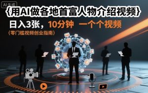 用AI做各地首富人物介绍视频，日入3张，10分钟一个视频-网创资源站