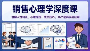 销售心理学深度课，讲解人性弱点、心理操控、成交技巧，36个密码实战应用-网创资源站