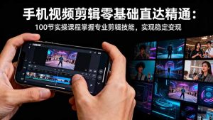 手机视频剪辑零基础直达精通：100节实操课程掌握专业剪辑技能，实现稳…-网创资源站