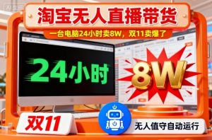 淘宝无人直播带货，一台电脑214小时卖8W，双11卖爆了【揭秘】-网创资源站