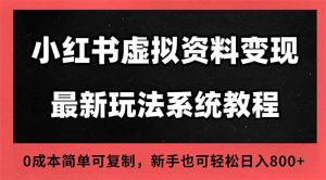 2025小红书虚拟资料最新开店运营教程，搜索流变现玩法，一人多店0成本…-网创资源站