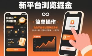 新平台浏览掘金，动动手指截张图就能挣米，2分钟一单，不限时不限量，一天5张【揭秘】-网创资源站