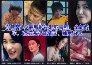 抖音某大V最新影视混剪课程，全新教学，轻松进抖音精选、独家内容-网创资源站
