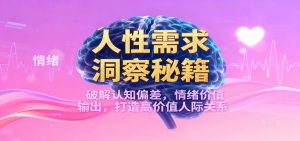 人性需求洞察秘籍，破解认知偏差，情绪价值输出，打造高价值人际关系-网创资源站