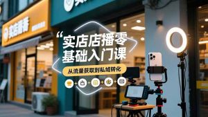实体店播零基础入门课,实体店+短视频+直播+微信生态+私域社群,从流量获取到私域转化-网创资源站