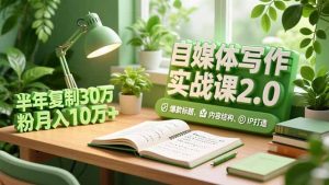 自媒体写作实战课2.0，爆款标题、内容结构、IP打造，半年复制30万粉月入10万+-网创资源站