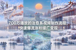 700万播放的治愈系视频制作流程，快速爆流涨粉接广变现-网创资源站
